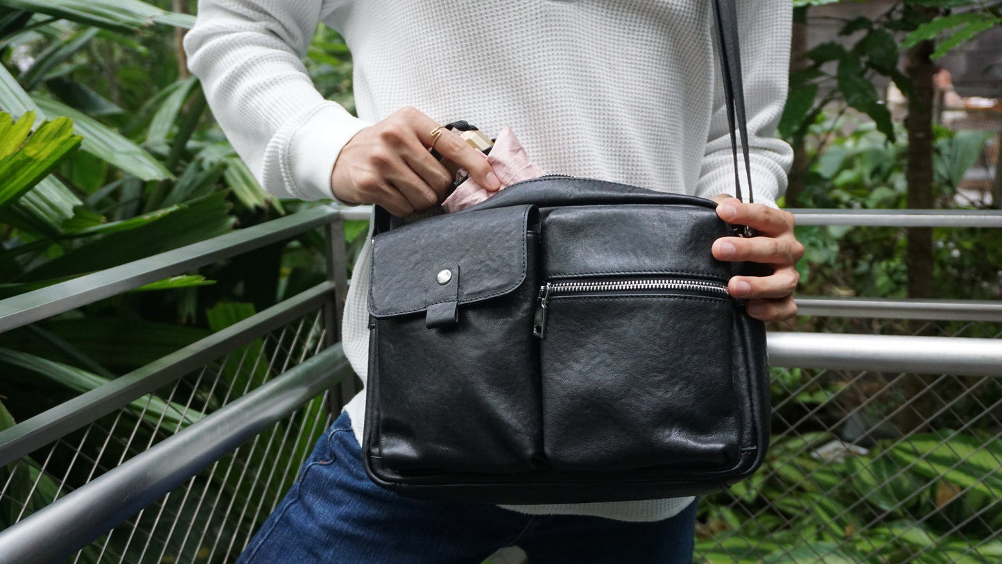 Davel V3 design genuine cowhide leather sling bag