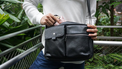 Davel V3 design genuine cowhide leather sling bag