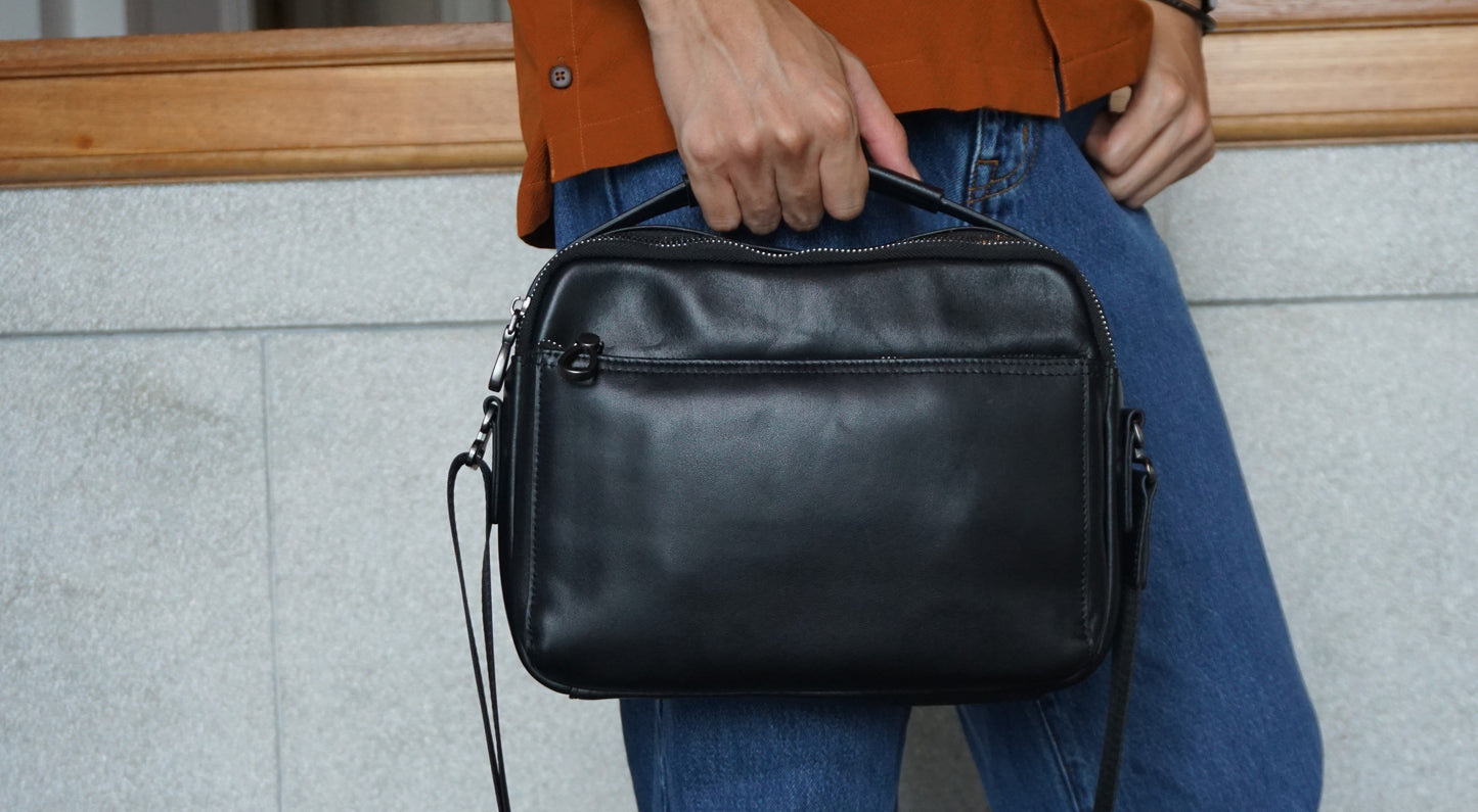 Murca V5 design genuine cowhide leather sling bag