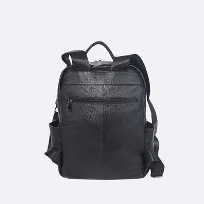 Multi zip design genuine cowhide leather backpack