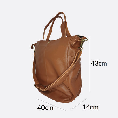 Cara V2 design genuine cowhide leather bag with strap