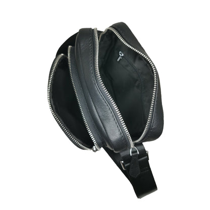 Pouch design genuine cowhide leather sling bag