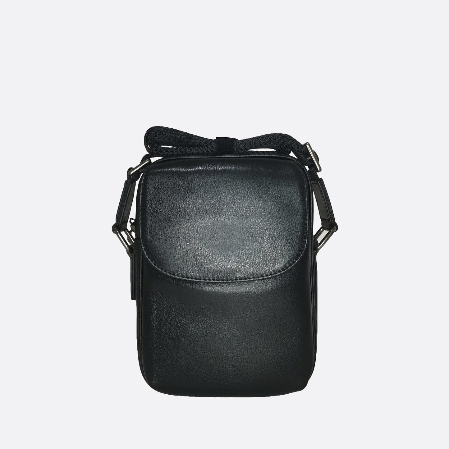 Flap design genuine cowhide leather sling bag
