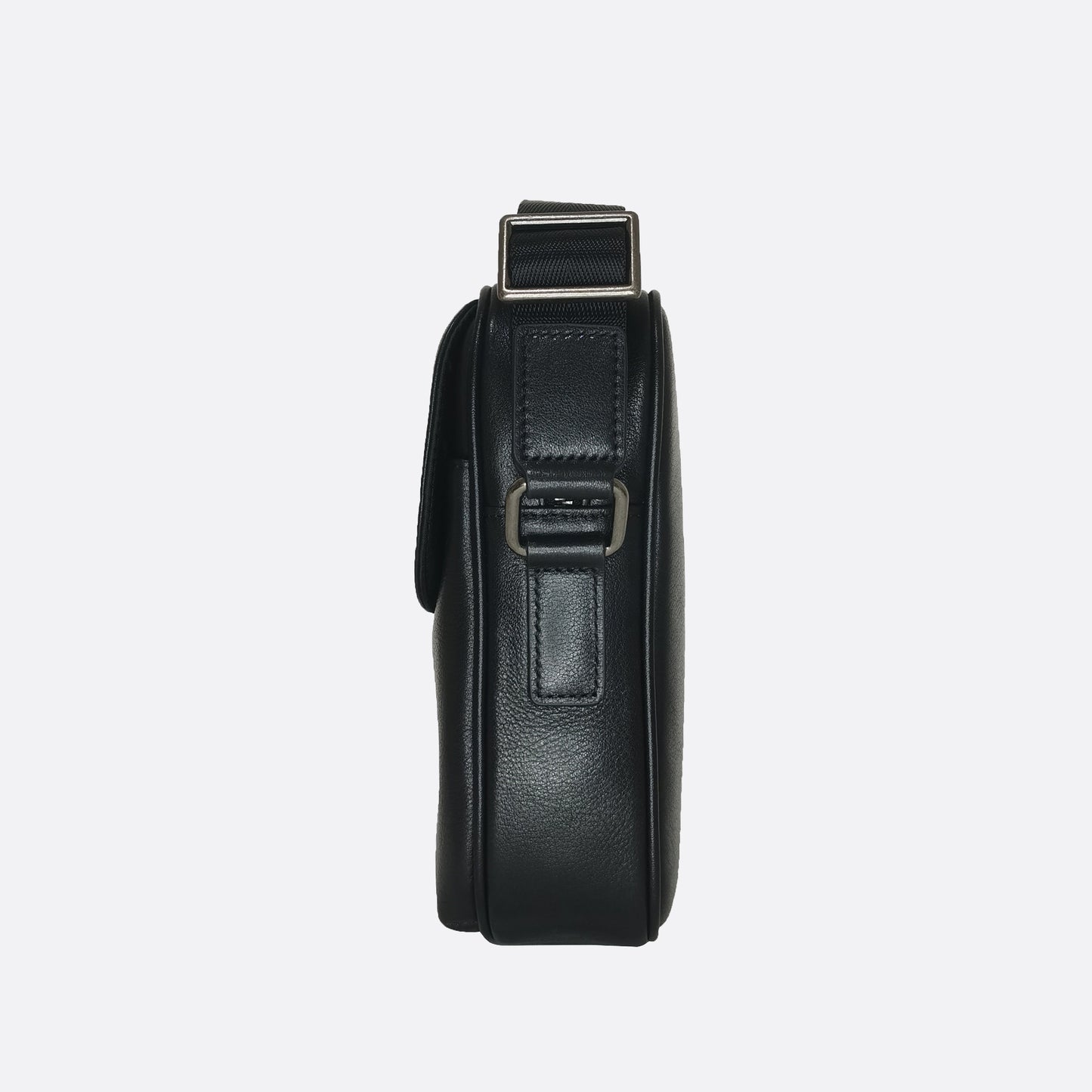 Flap design genuine cowhide leather sling bag