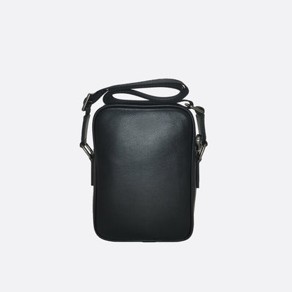 Flap design genuine cowhide leather sling bag