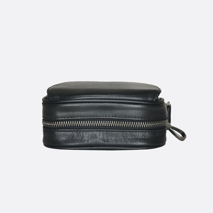 Flap design genuine cowhide leather sling bag