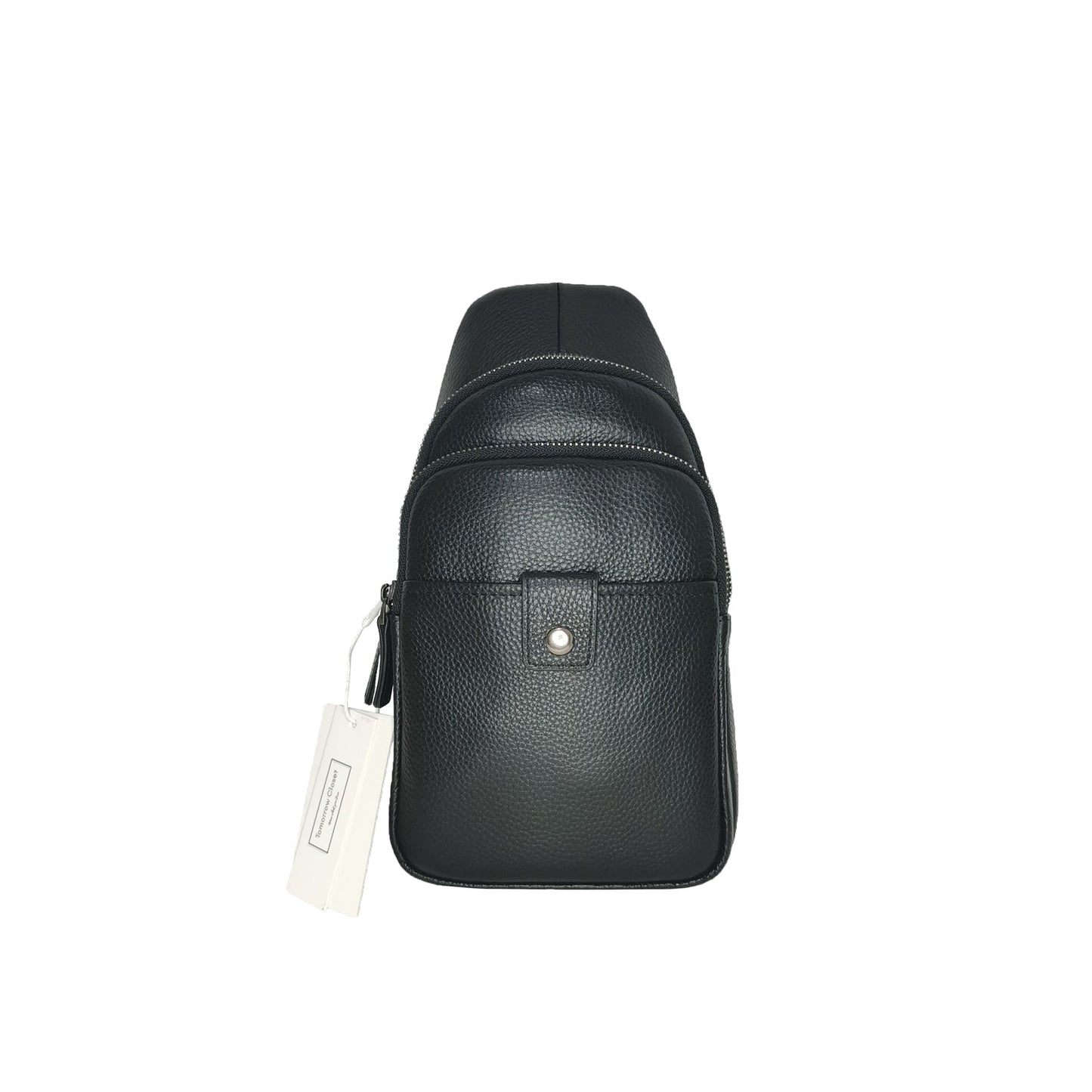 Snap design genuine cowhide leather fanny pack bag