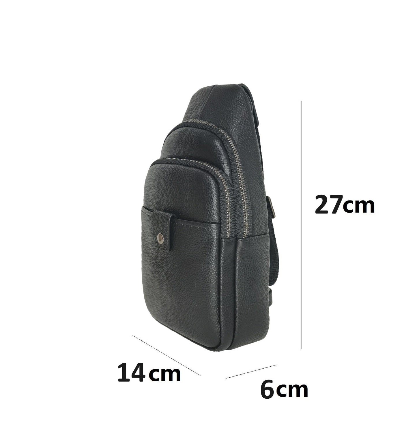 Snap design genuine cowhide leather fanny pack bag