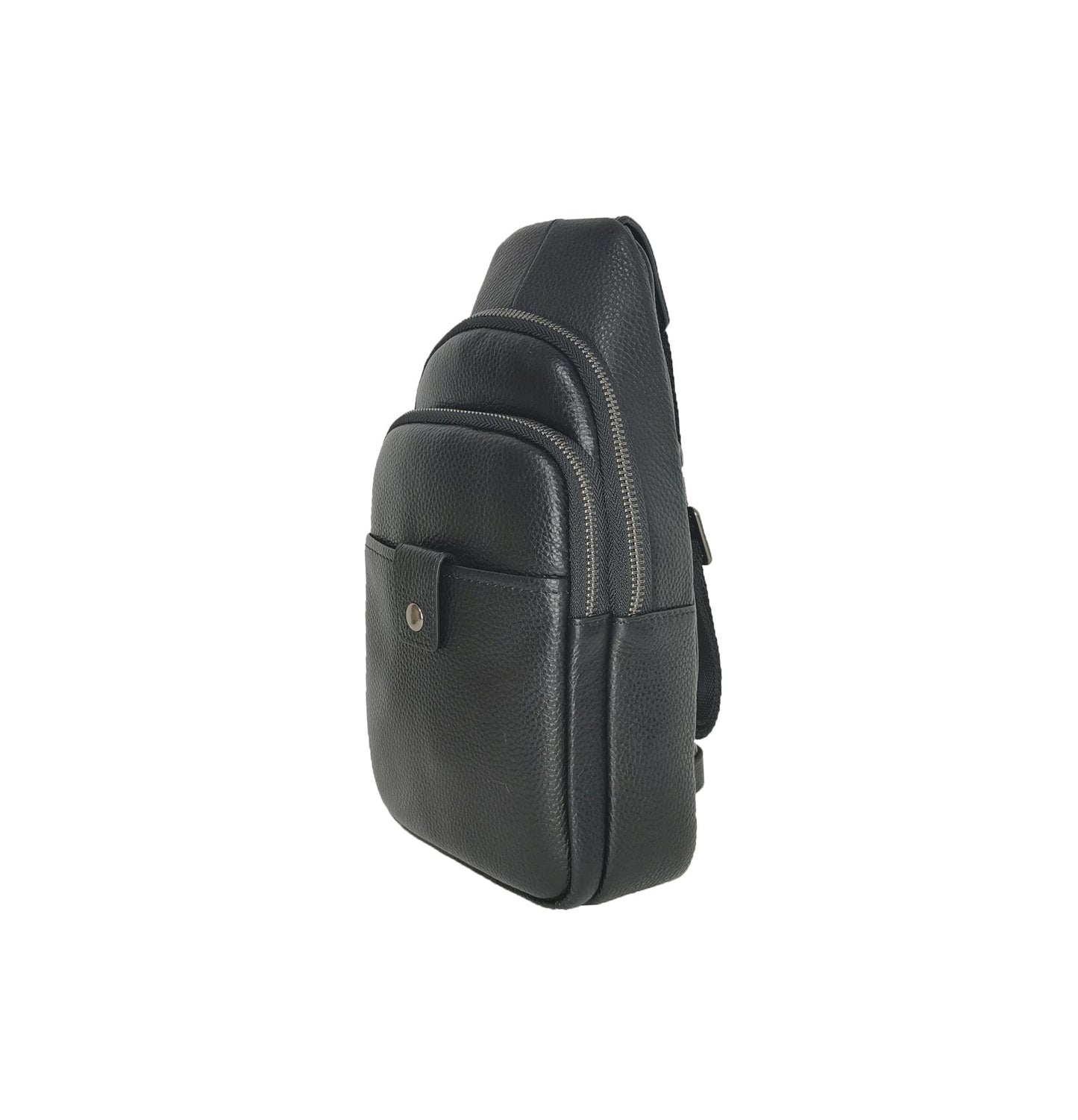 Snap design genuine cowhide leather fanny pack bag