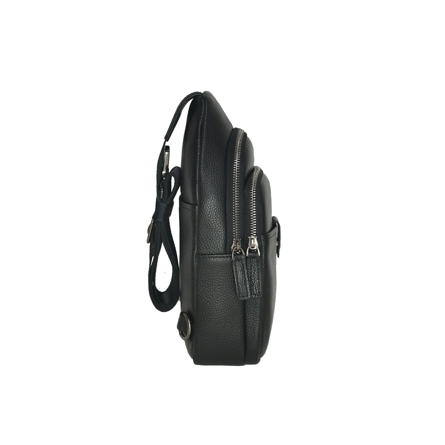 Snap design genuine cowhide leather fanny pack bag