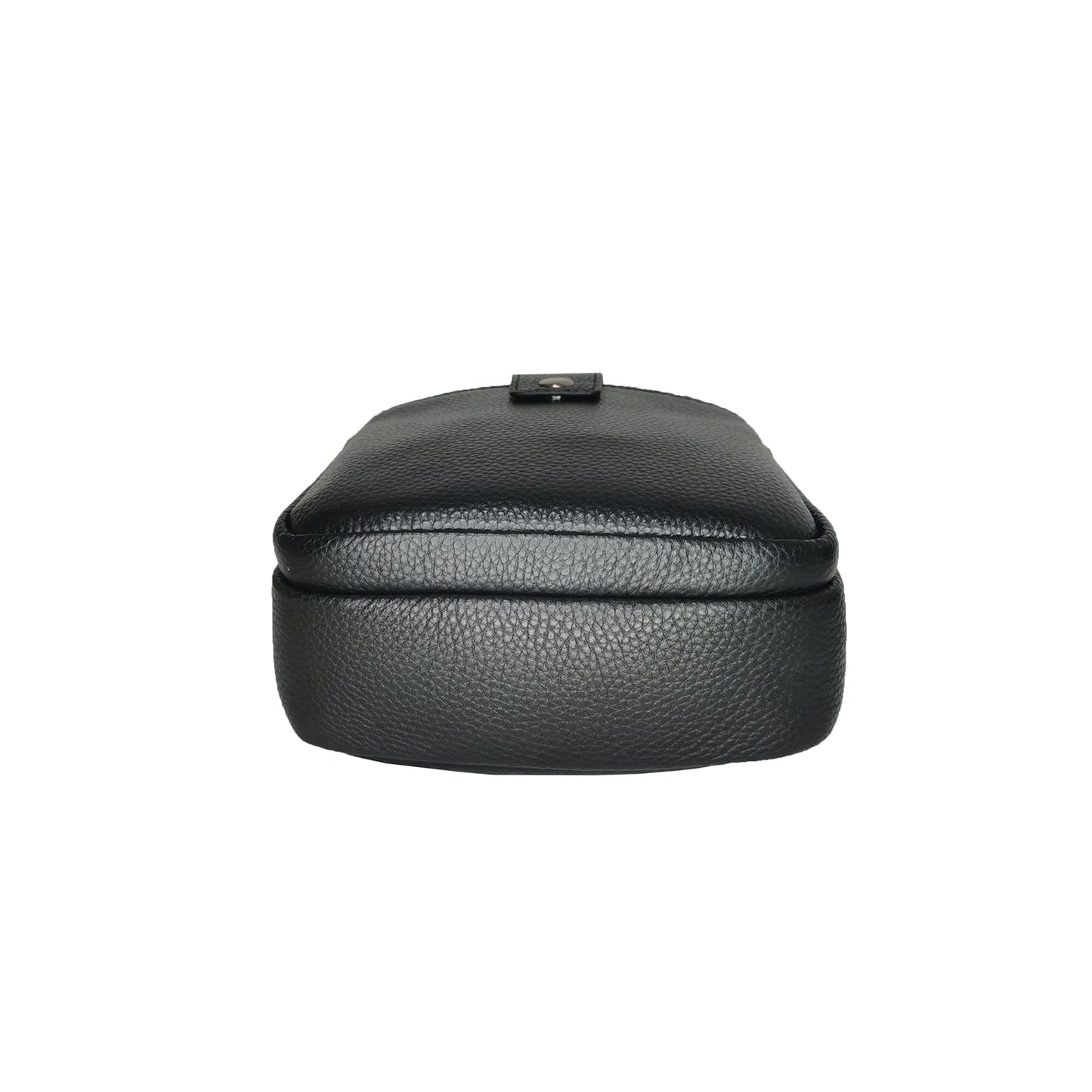 Snap design genuine cowhide leather fanny pack bag