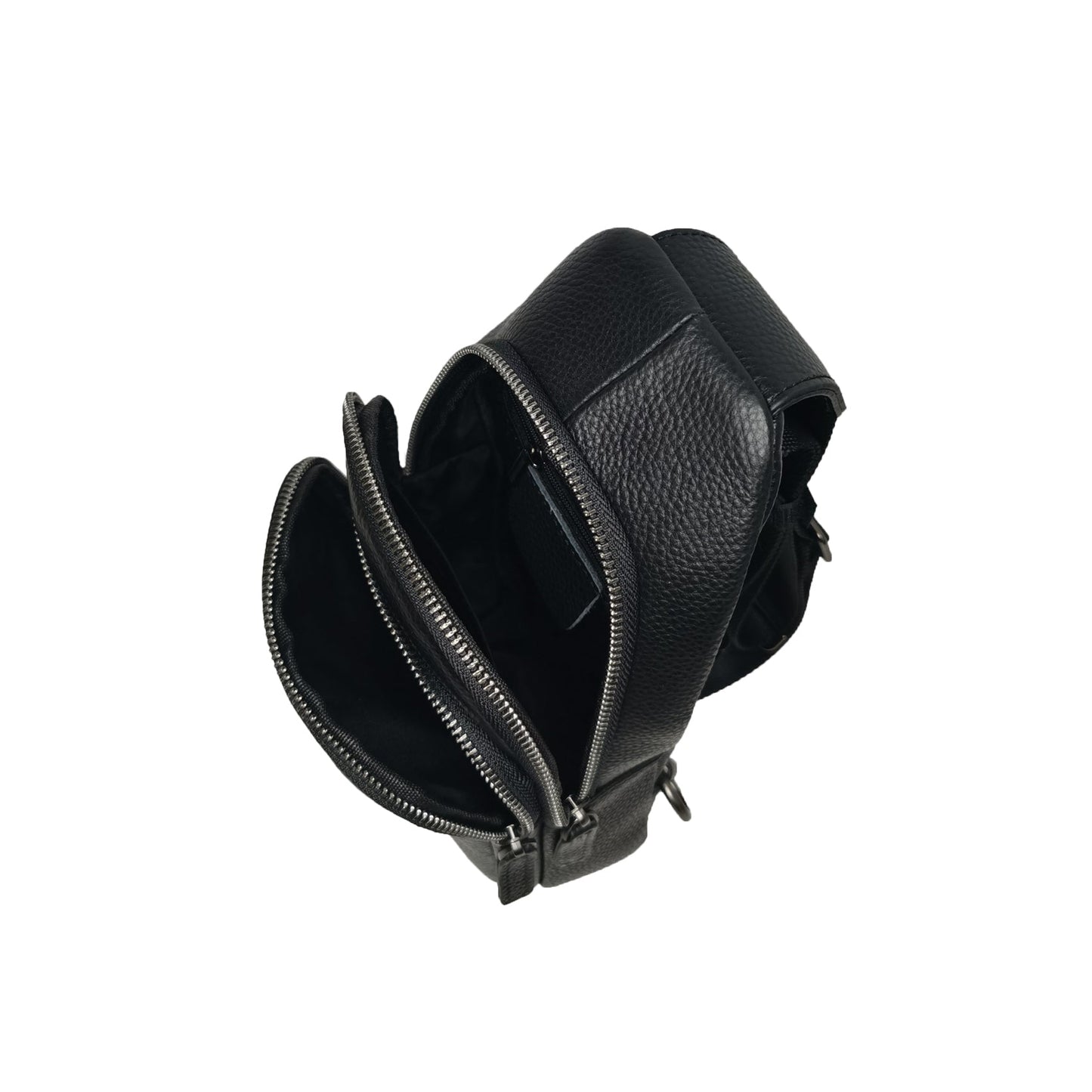 Snap design genuine cowhide leather fanny pack bag