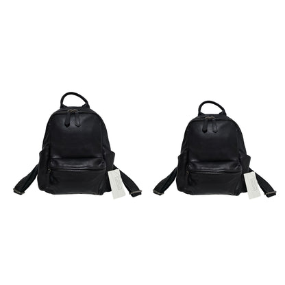 Pouch design genuine cowhide leather backpack