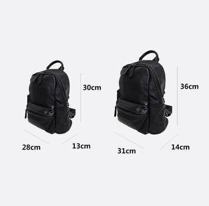 Pouch design genuine cowhide leather backpack