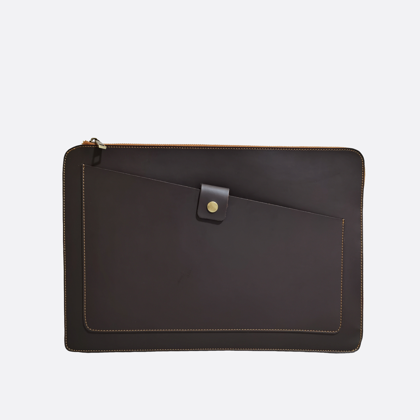 Snap design genuine cowhide leather clutch/laptop sleeve / laptop folio