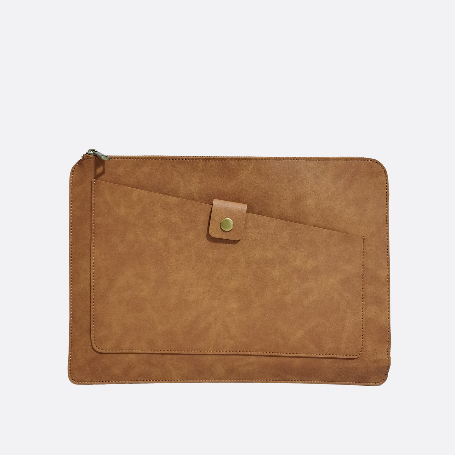 Snap design genuine cowhide leather clutch/laptop sleeve / laptop folio