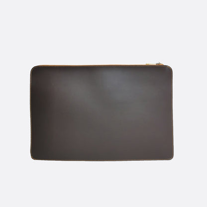 Snap design genuine cowhide leather clutch/laptop sleeve / laptop folio