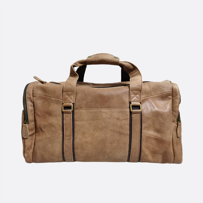 Genuine cowhide leather duffel travel bag