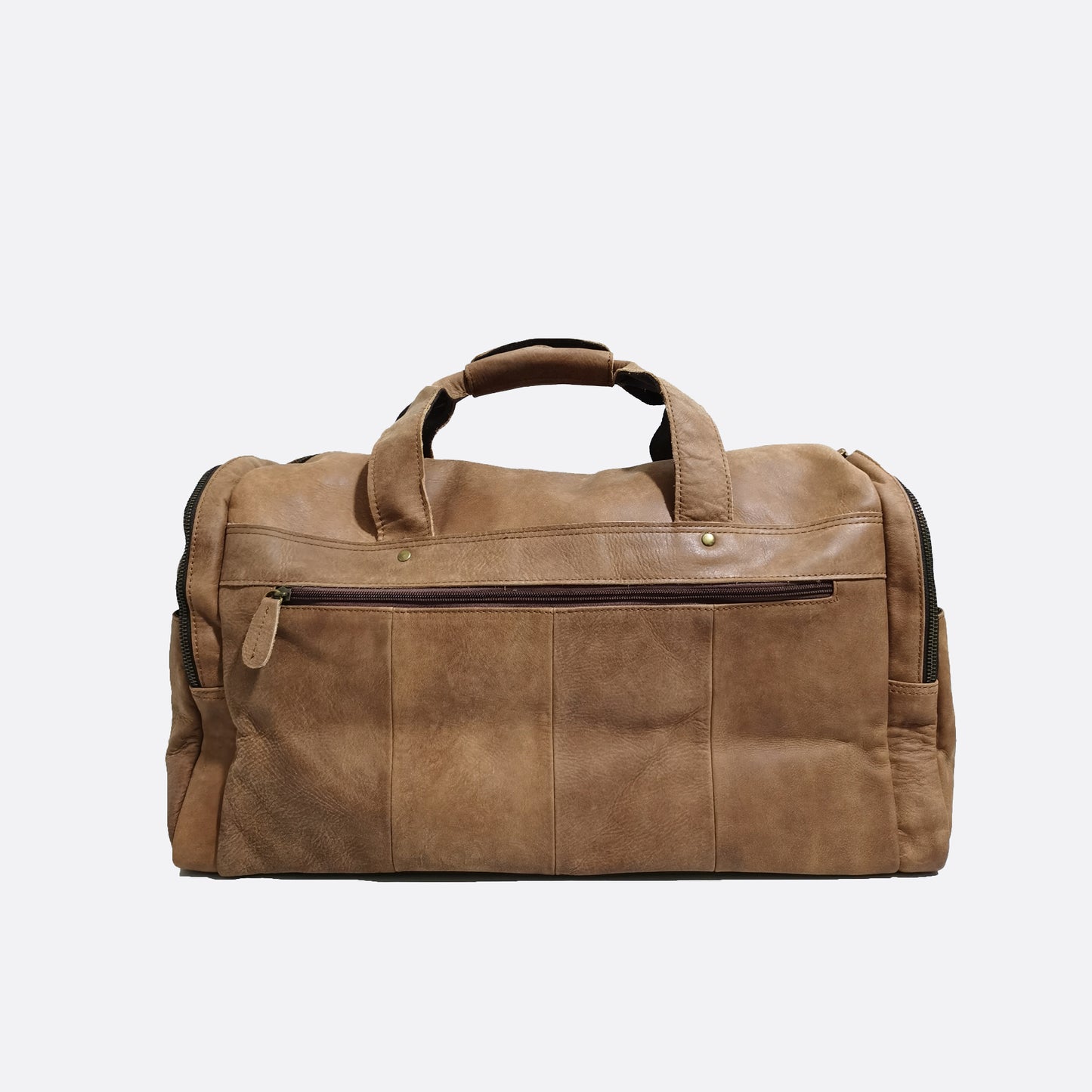 Genuine cowhide leather duffel travel bag