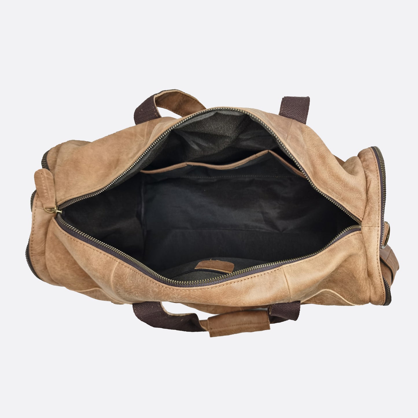 Genuine cowhide leather duffel travel bag