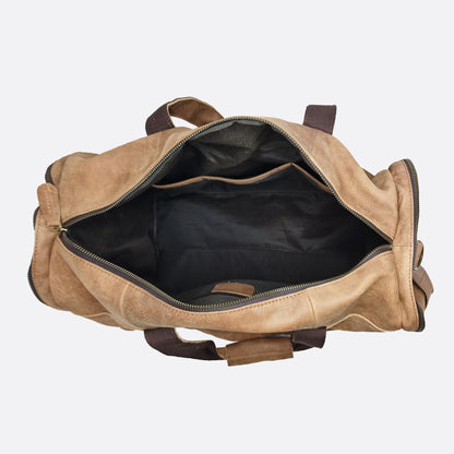 Genuine cowhide leather duffel travel bag