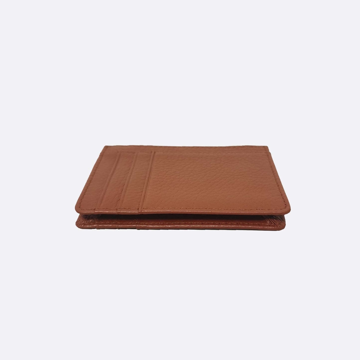 Genuine cowhide leather card holder with zip