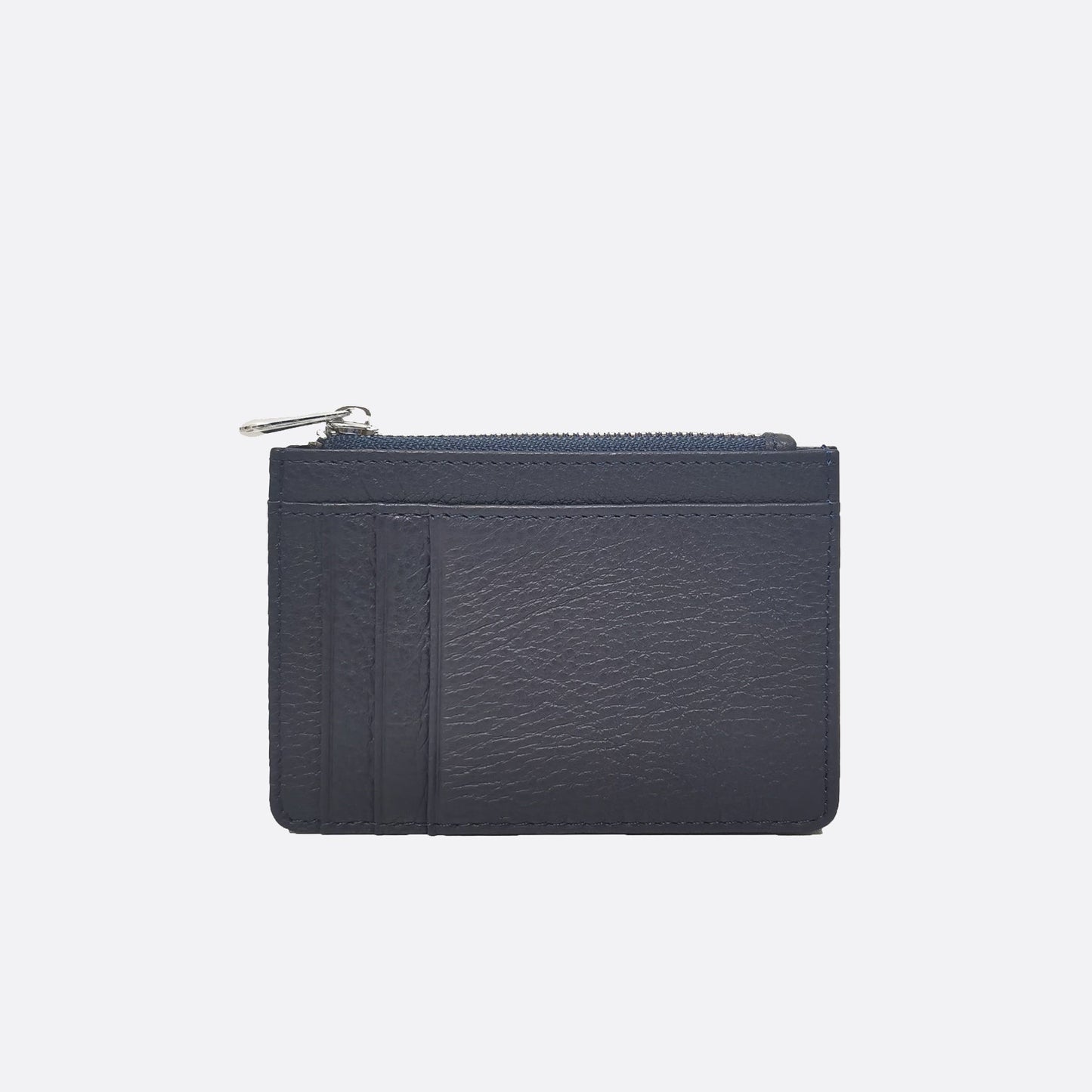 Genuine cowhide leather card holder with zip