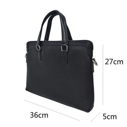 Lev V2 design genuine cowhide leather slim briefcase with sling
