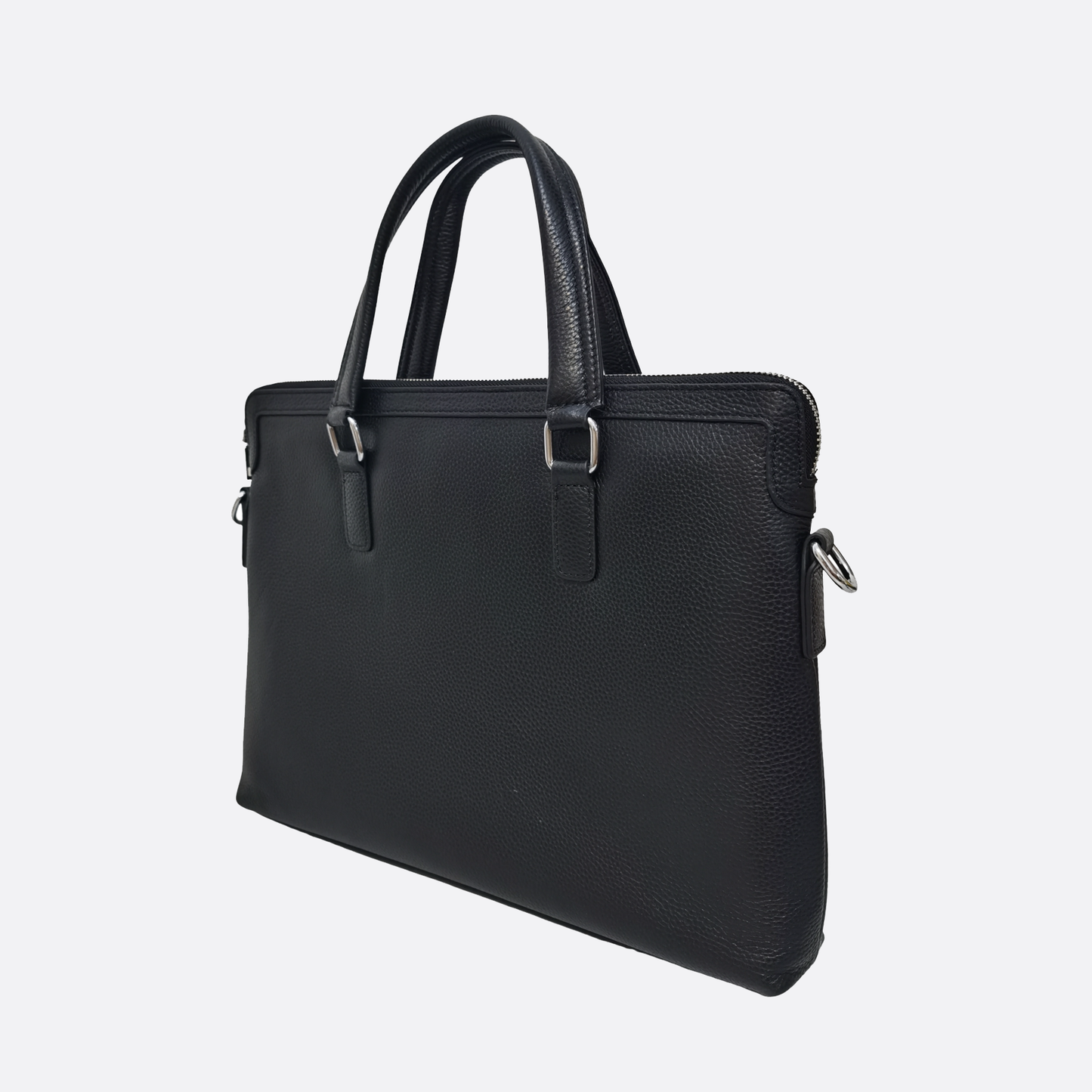 Lev V2 design genuine cowhide leather slim briefcase with sling