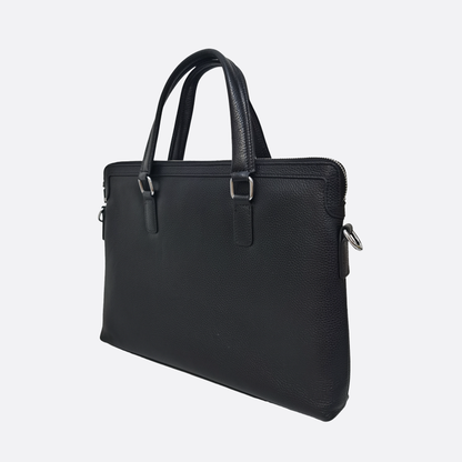Lev V2 design genuine cowhide leather slim briefcase with sling