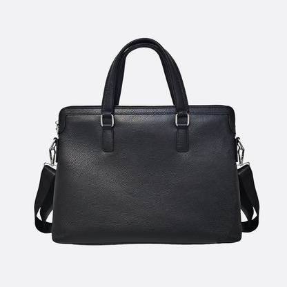 Lev V2 design genuine cowhide leather slim briefcase with sling