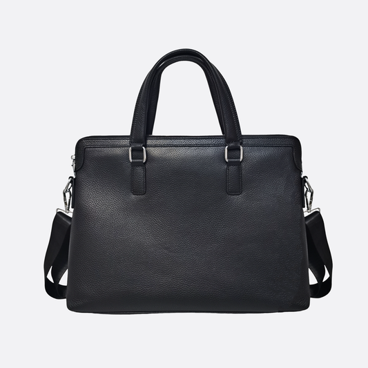 Lev V2 design genuine cowhide leather slim briefcase with sling