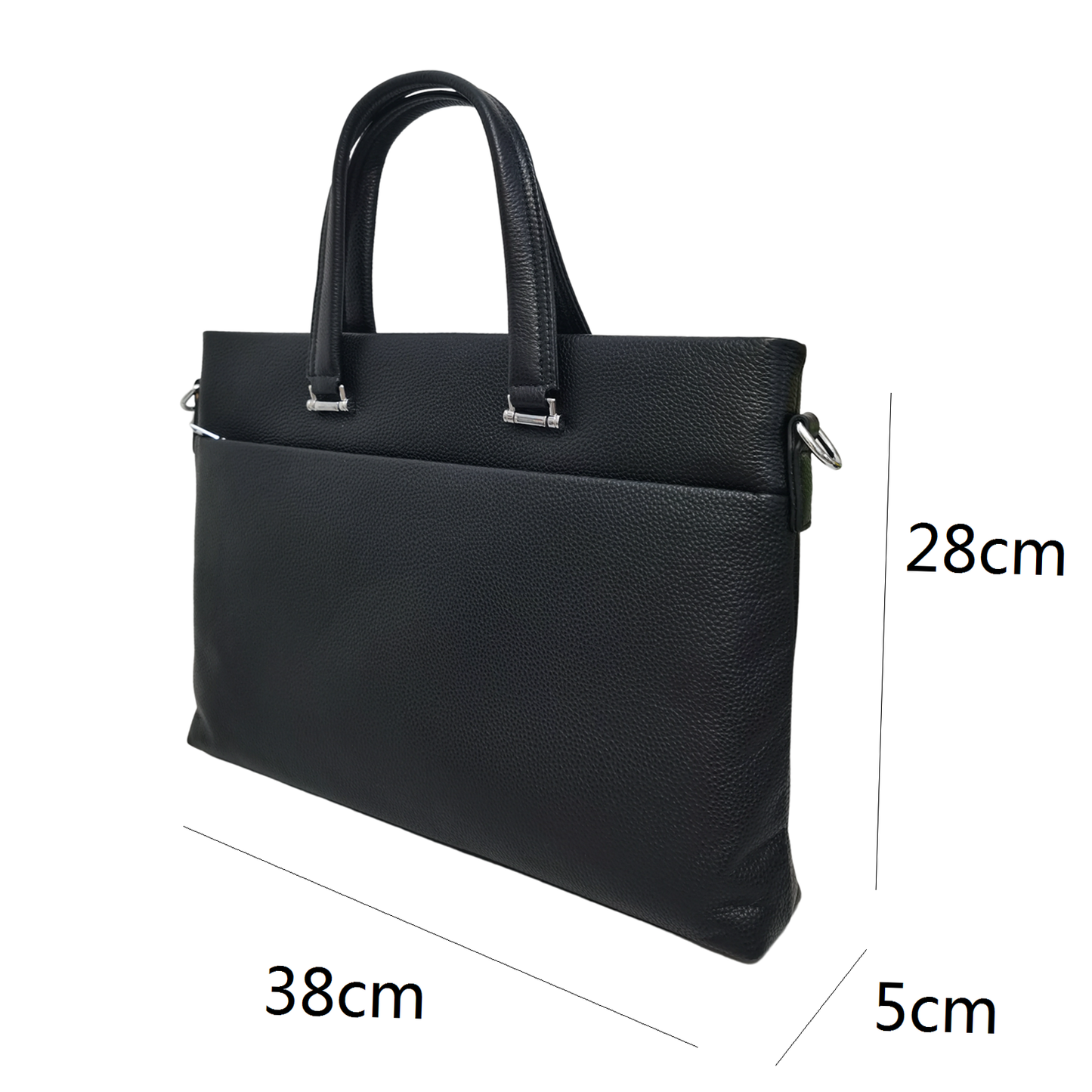 Marcel V2 design genuine cowhide leather slim briefcase with sling