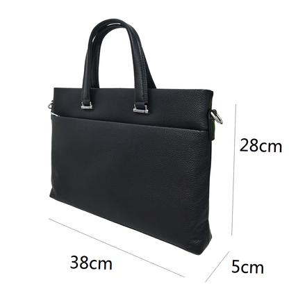 Marcel V2 design genuine cowhide leather slim briefcase with sling