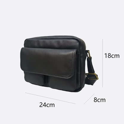 Poches messenger design genuine cowhide leather sling bag