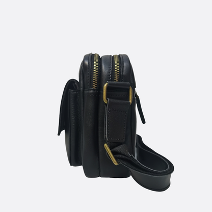 Poches messenger design genuine cowhide leather sling bag