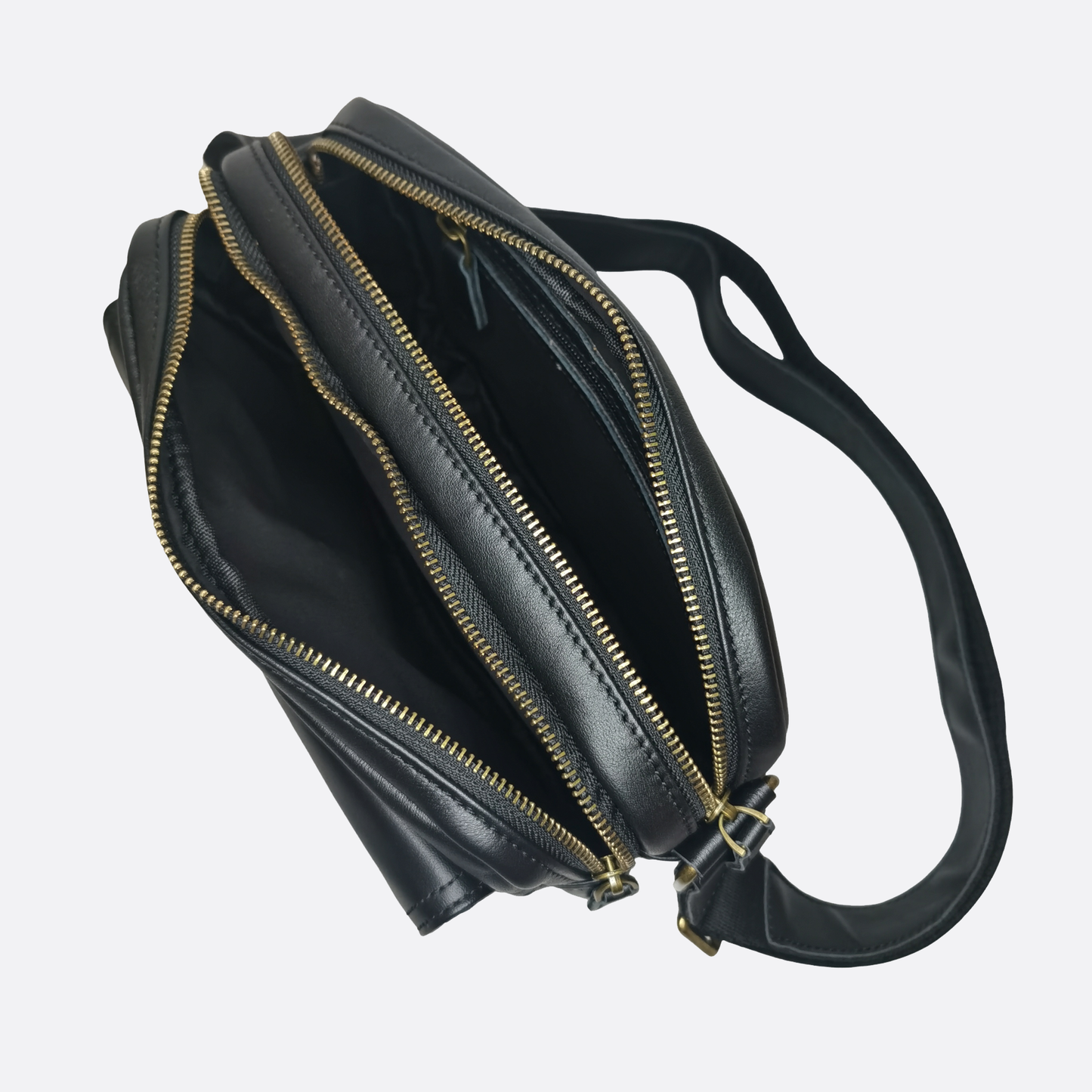 Poches messenger design genuine cowhide leather sling bag