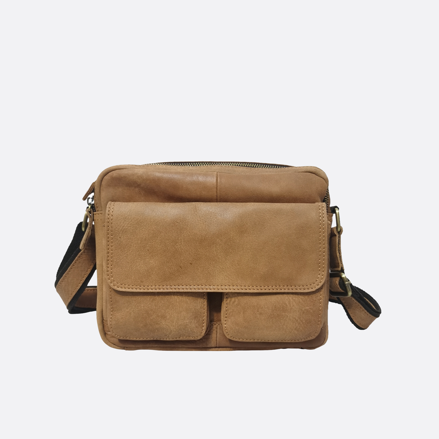 Poches messenger design genuine cowhide leather sling bag