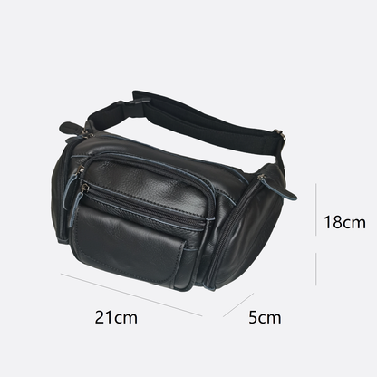 Vesny pouch design genuine cowhide leather waist/sling bag