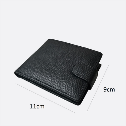Genuine cowhide leather clasp flap wallet