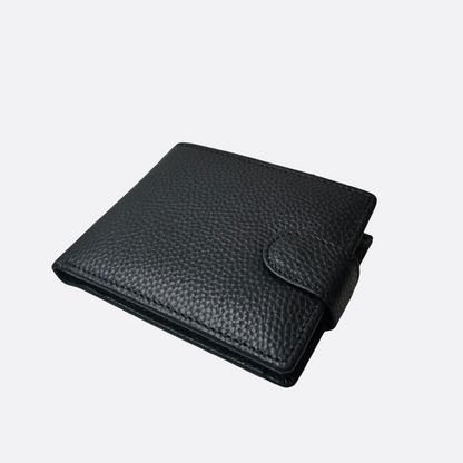 Genuine cowhide leather clasp flap wallet