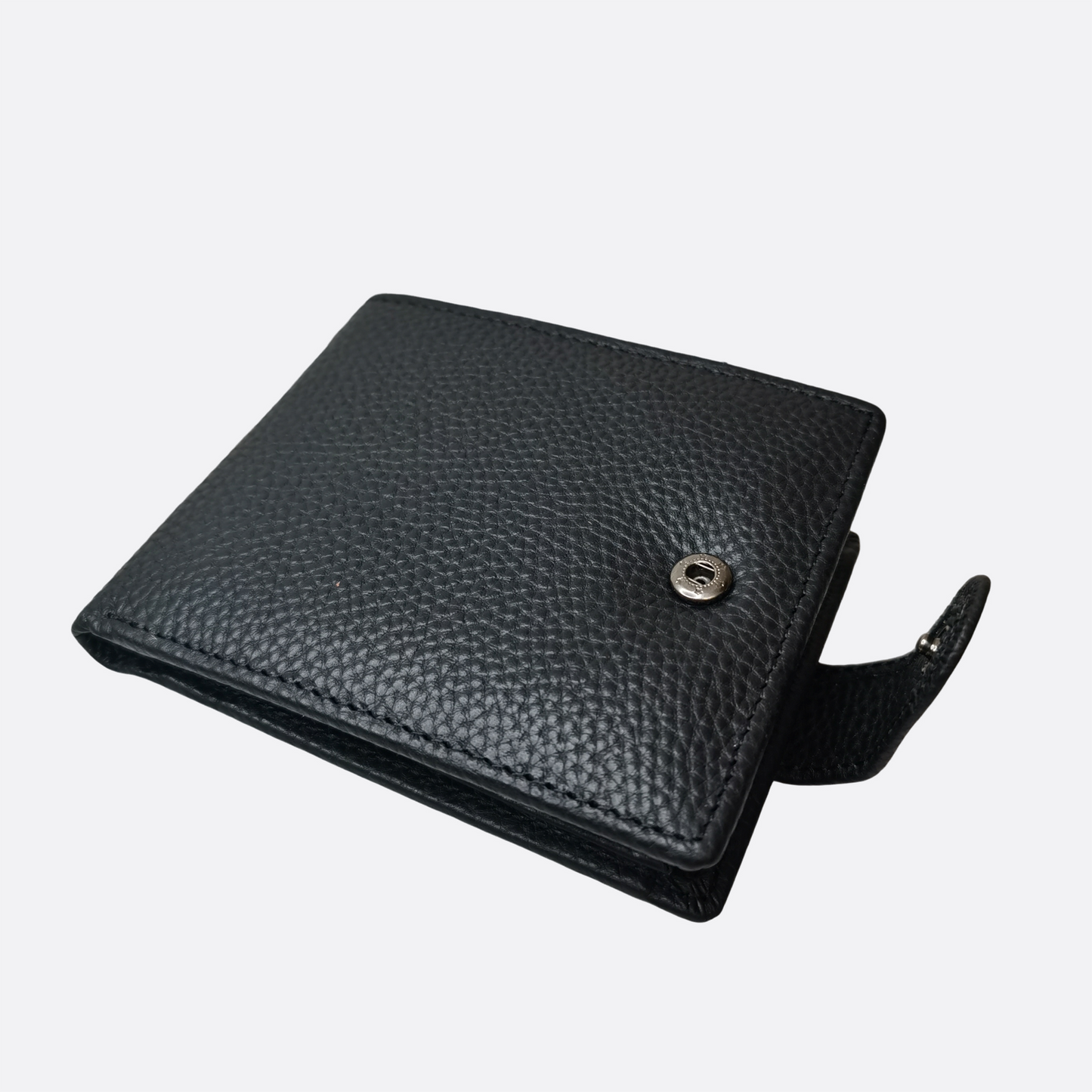 Genuine cowhide leather clasp flap wallet