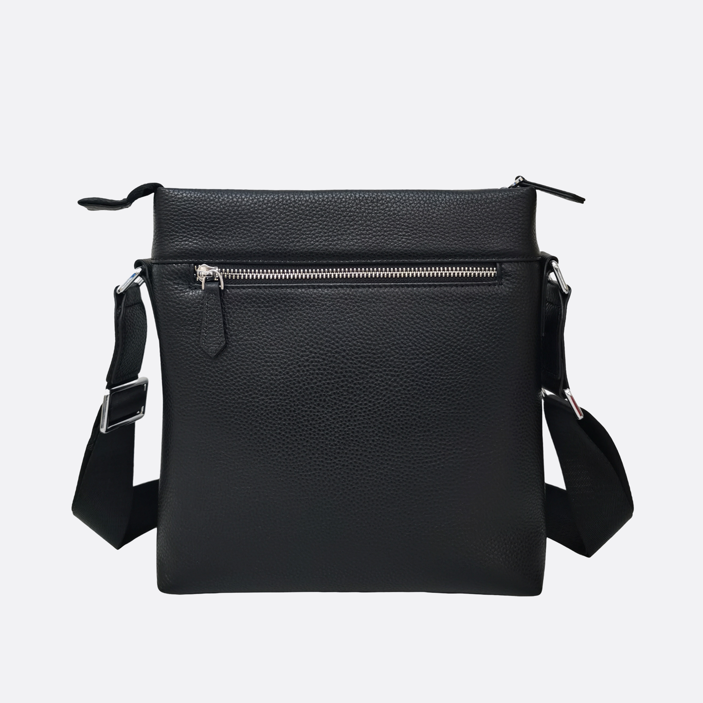 Multi zip design genuine cowhide leather sling bag