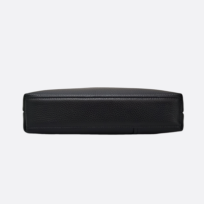 Multi zip design genuine cowhide leather sling bag