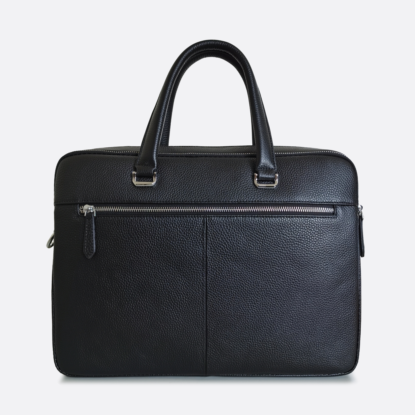 Poches V2 design genuine cowhide leather top handle briefcase with strap