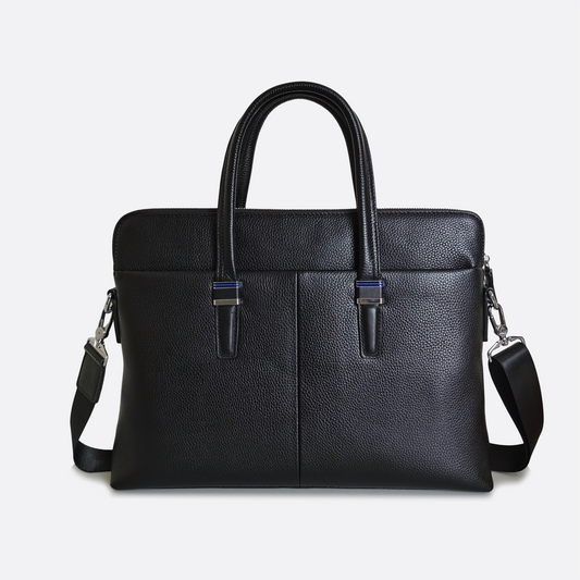Marcel design genuine cowhide leather slim briefcase with sling