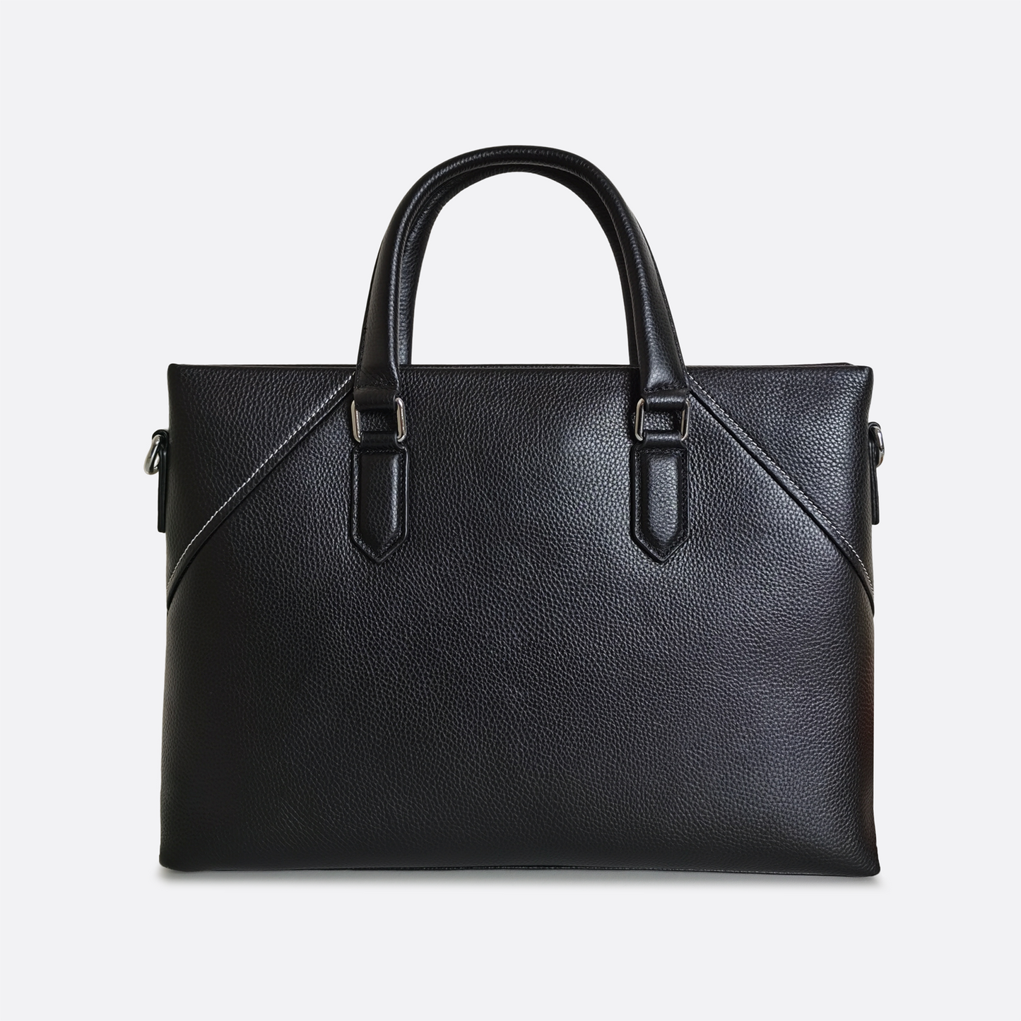 Lev design genuine cowhide leather slim briefcase with sling