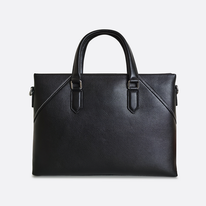 Lev design genuine cowhide leather slim briefcase with sling