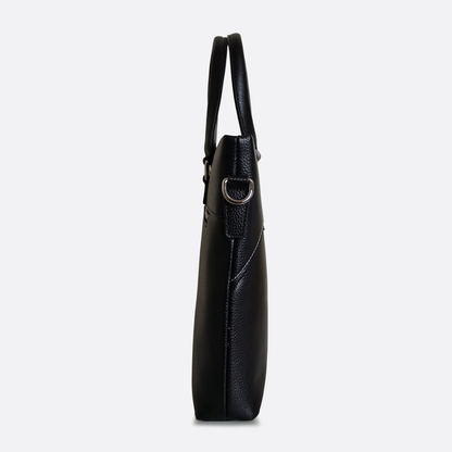 Lev design genuine cowhide leather slim briefcase with sling