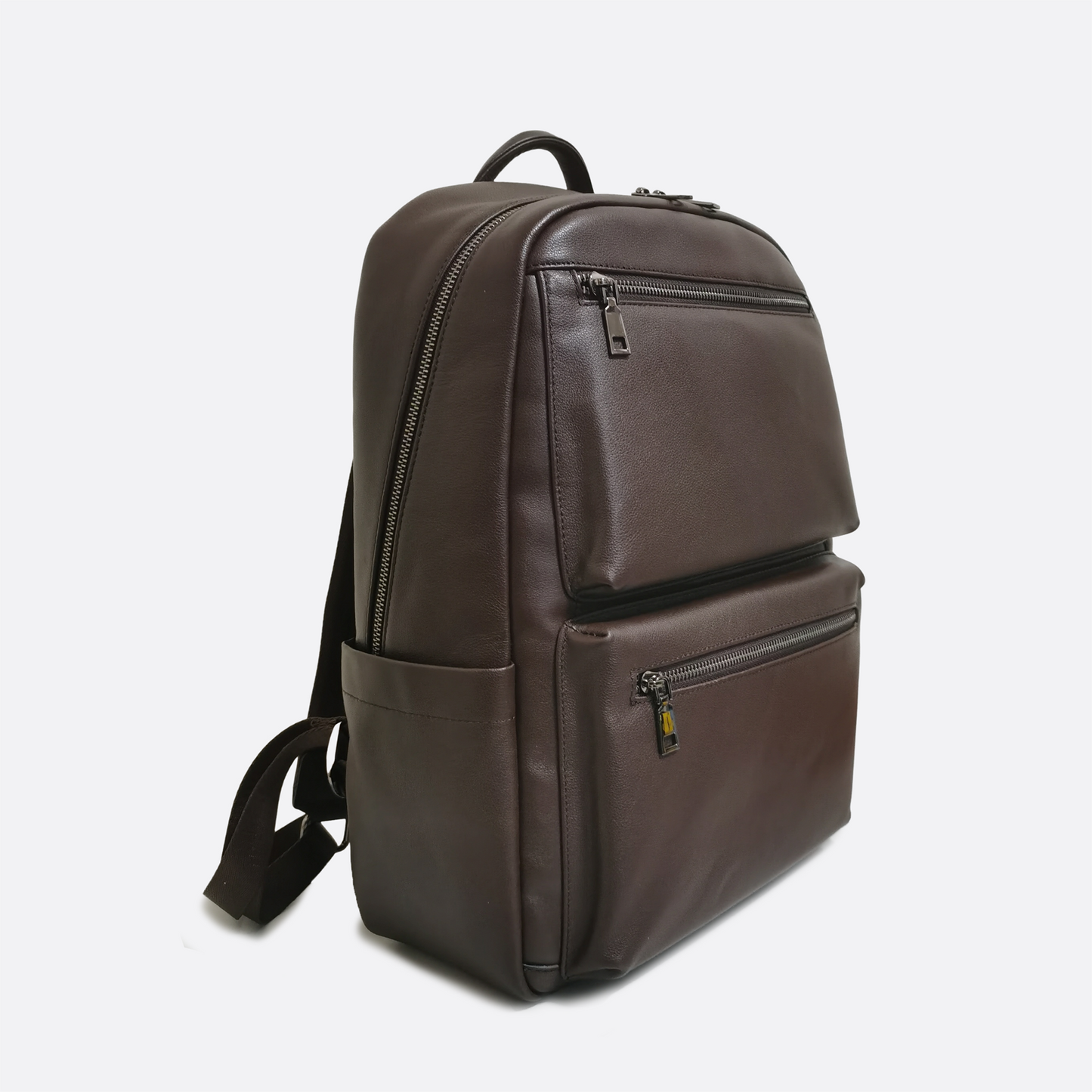 Multi zip V2 design genuine cowhide leather backpack